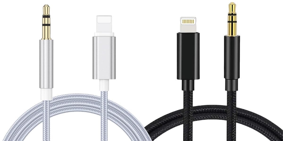 AUX Audio Cable 1M Nylon – Replacement 3.5mm Jack Cable Compatible with iPhone 14/13/12/11/X/8/7, Car Radio - ShopVlot