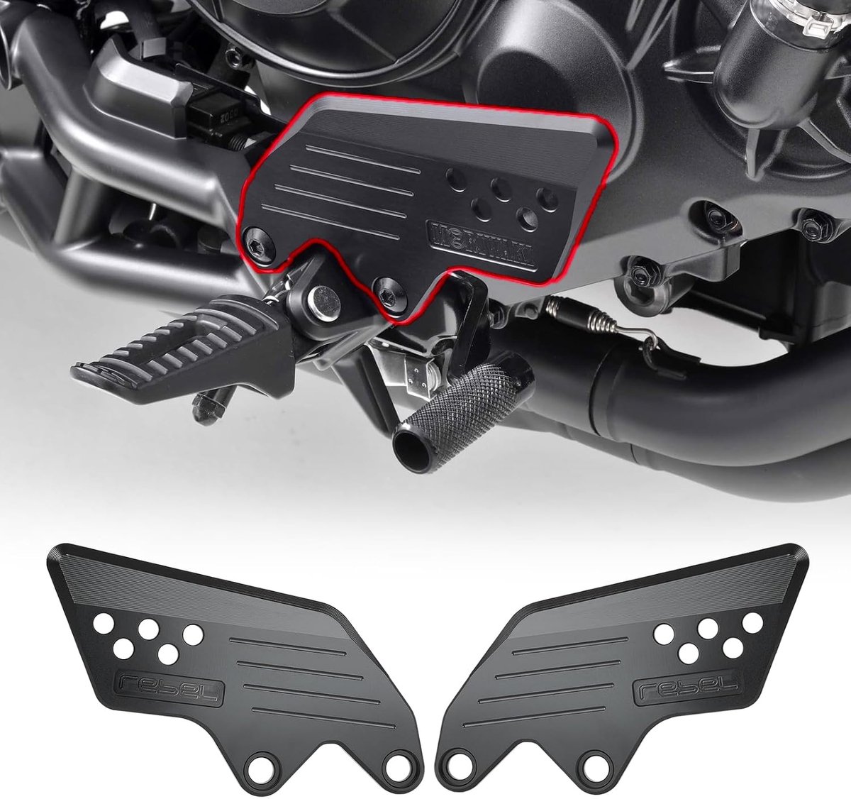 Motorfiets Front Pedaal Bescherming Cover Pedaal Ondersteuning Plaat Pedaal Ondersteuning Decoratie Hak Plaat - ShopVlot