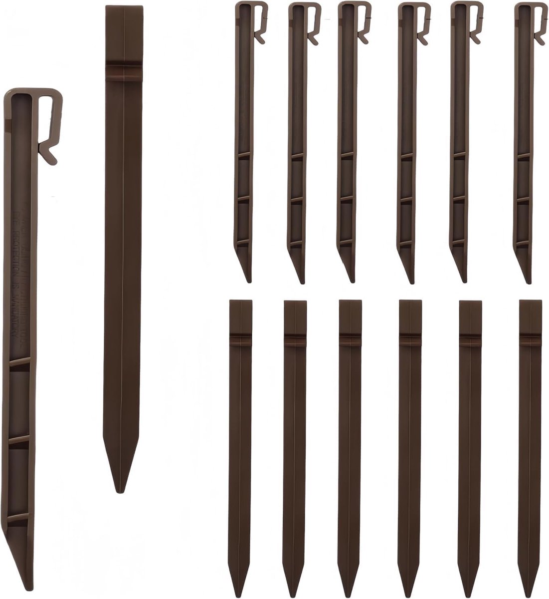 Haringen 30 stuks - PVC-kunststof bruin - scherpe punt - ideaal voor bevestigen - ShopVlot