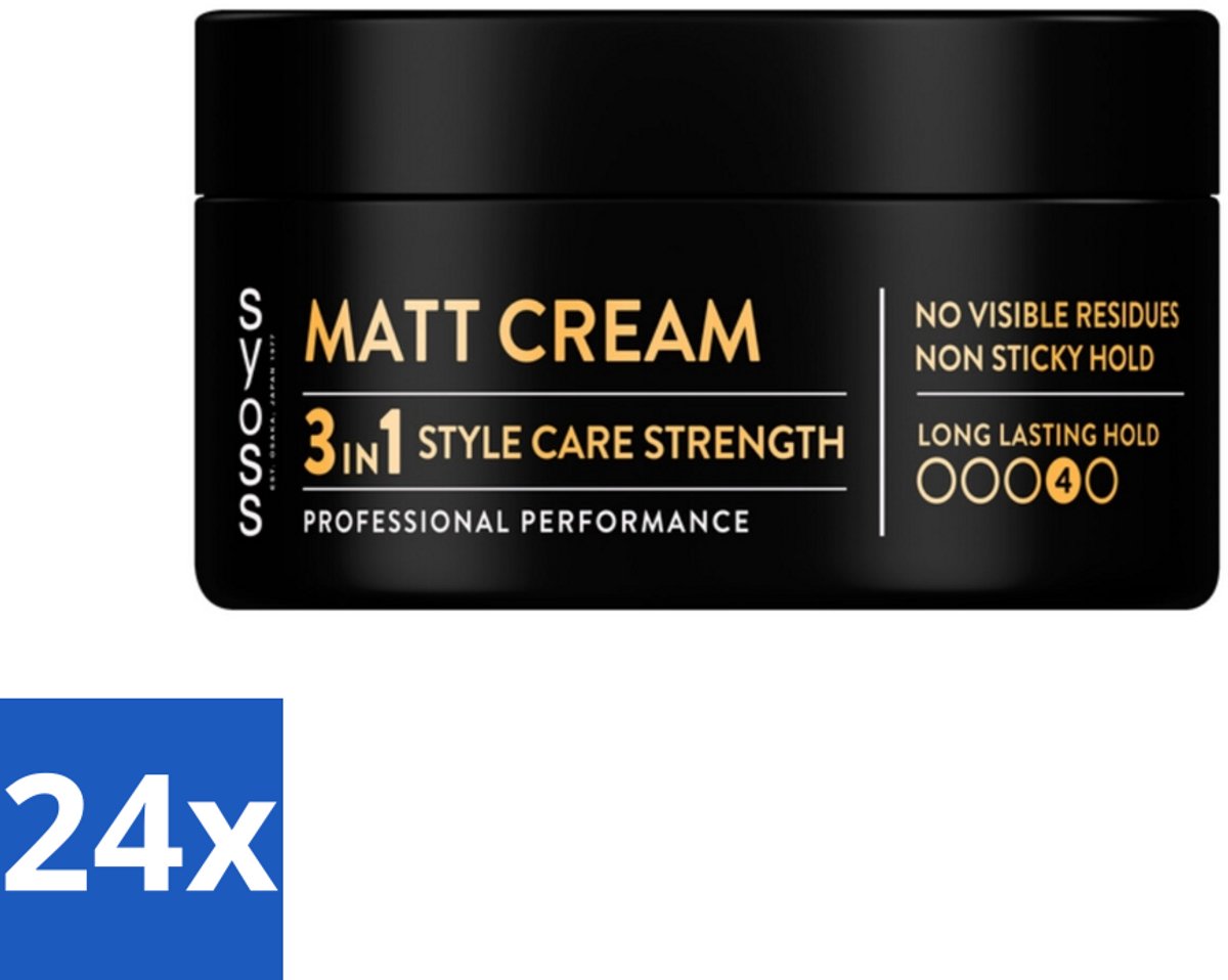 24 x SYOSS - Matt Finish Paste 100 ml - Haarpaste - Matterende Afwerking - 100ml - Haarpasta - Matte Finish - Stylingproduct - Haarverzorging - Haarpasta Mannen
