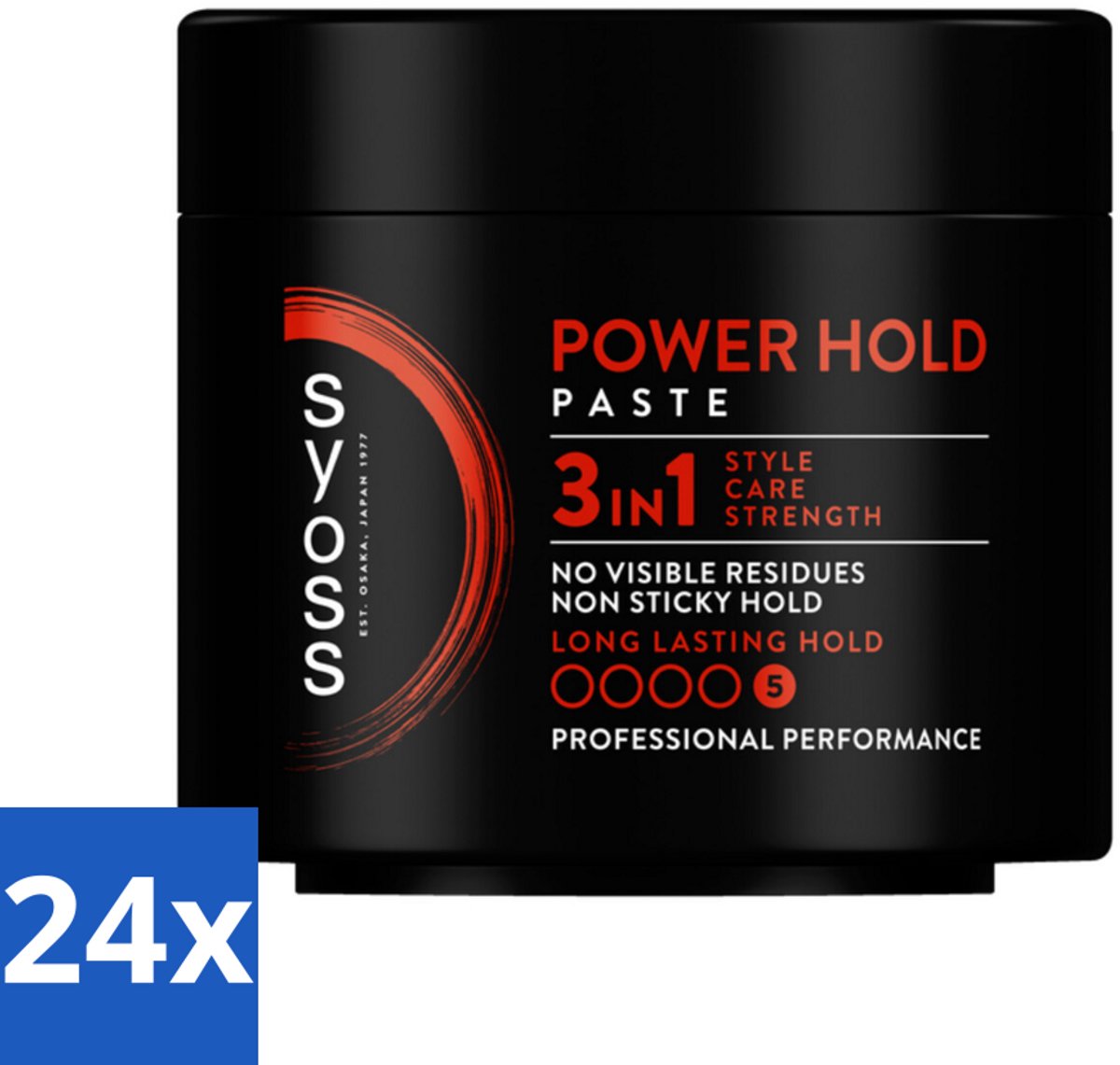 24 x SYOSS - Power hold 150 ml - Haarpaste - Sterke Fixatie - 150ml - Haarpasta - Stylingproduct - Sterke Fixatie - Gedefinieerde Haarstijlen - Langdurige Hold