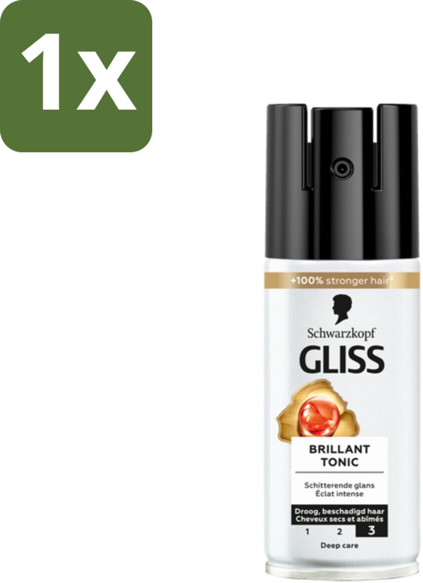 1 x Gliss - Total Repair Brilliant Tonic - Voor Droog en Beschadigd Haar - 100 ml - Haartonic - Glansspray - Droog Haar - Beschadigd Haar - Haarverzorging