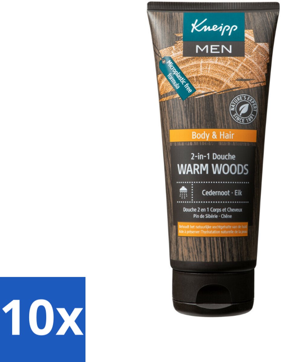 Kneipp - Douchegel - Men - Warm Woods - 2-in-1 - 200 ml - Bulkverpakking - 10 stuks