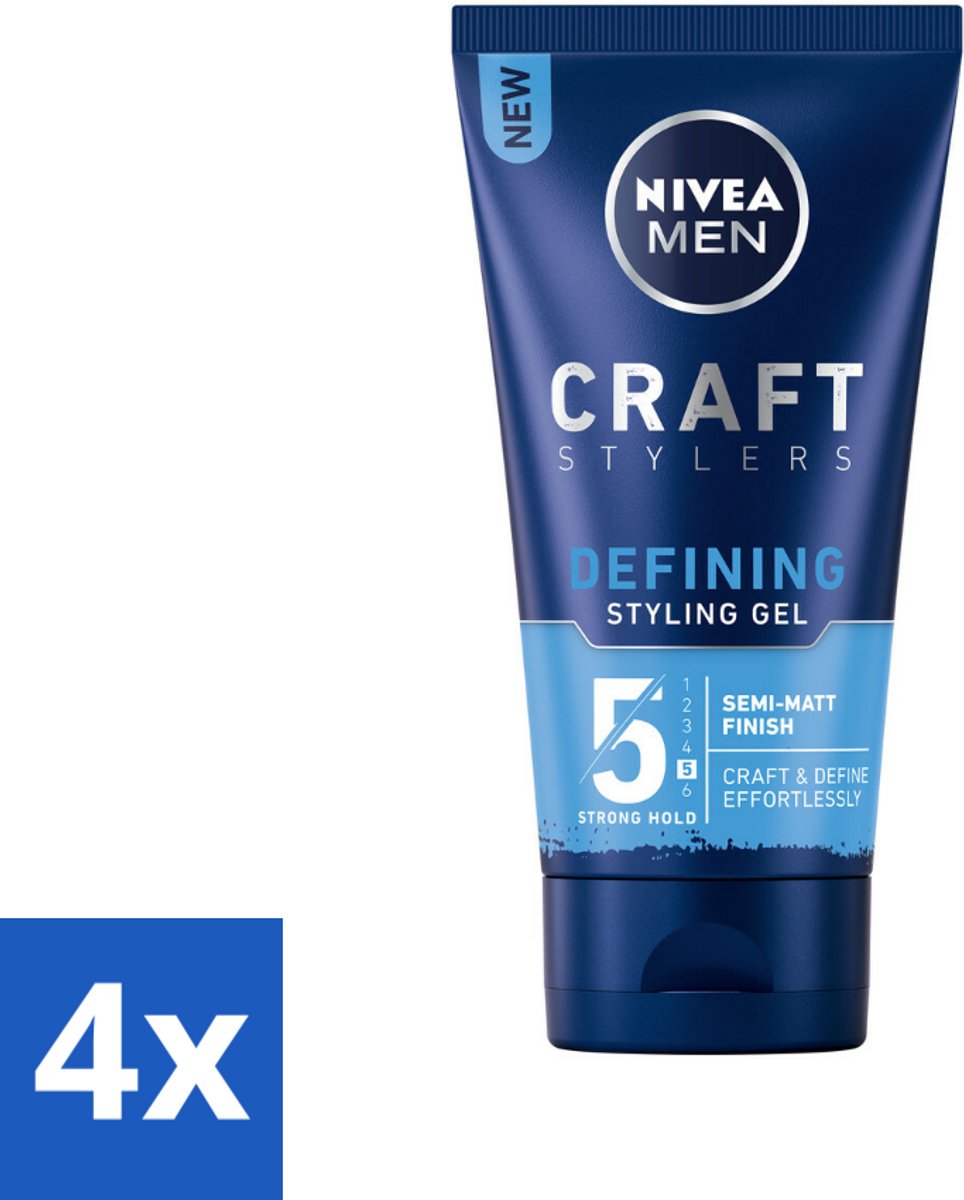 4 x NIVEA MEN - Styling Gel - Matte Finish - 150 ml - Haarkleur - Haartypen - Haartypen - Haartypen - Haartypen