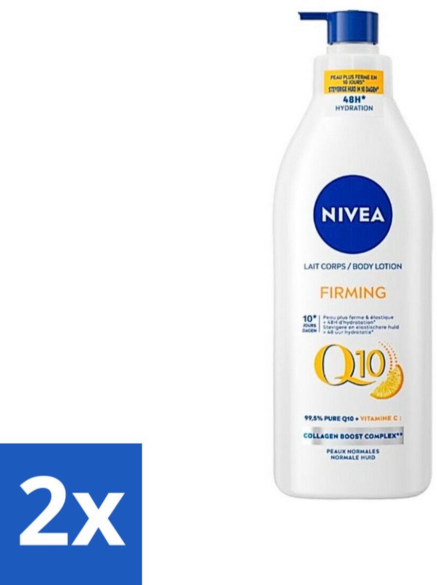 2 x Nivea - Q10 - Verstevigende Bodylotion met Pomp - Vitamine C - 48 uur Hydratatie - Voor Normale Huid - 400 ml - NIVEA Q10 - Bodylotion - Verstevigende Lotion - Hydraterende Lotion - Normale Huid