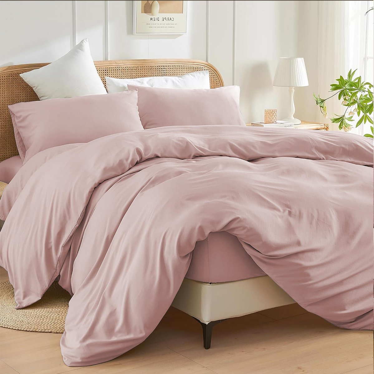 Dekbedovertrekset tweepersoons - Blush - geborsteld microvezel - heerlijk zacht en comfortabel - ShopVlot