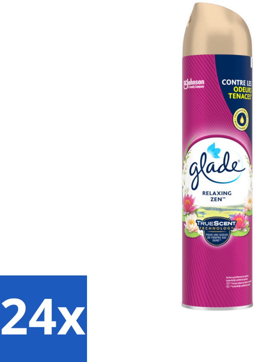 24 x Glade - Luchtverfrisser Spray - Relaxing Zen - 300 ml - Luchtverfrisser - Geur - Relaxen - Zen - Appel