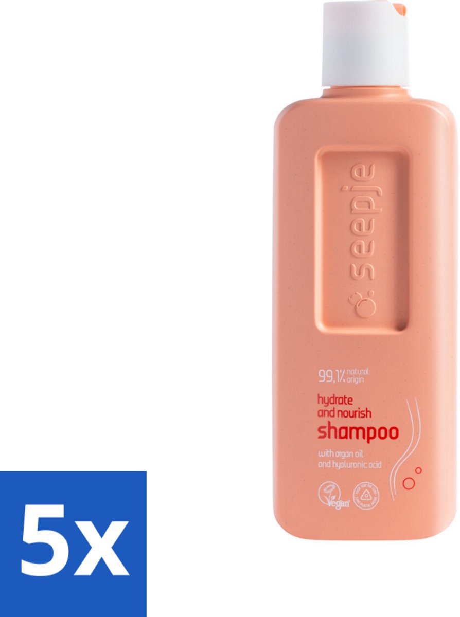 Seepje - Hydrate & Nourish Shampoo - Intense Hydratatie voor Gezond Haar - 300 ml - Bulkverpakking - 5 stuks