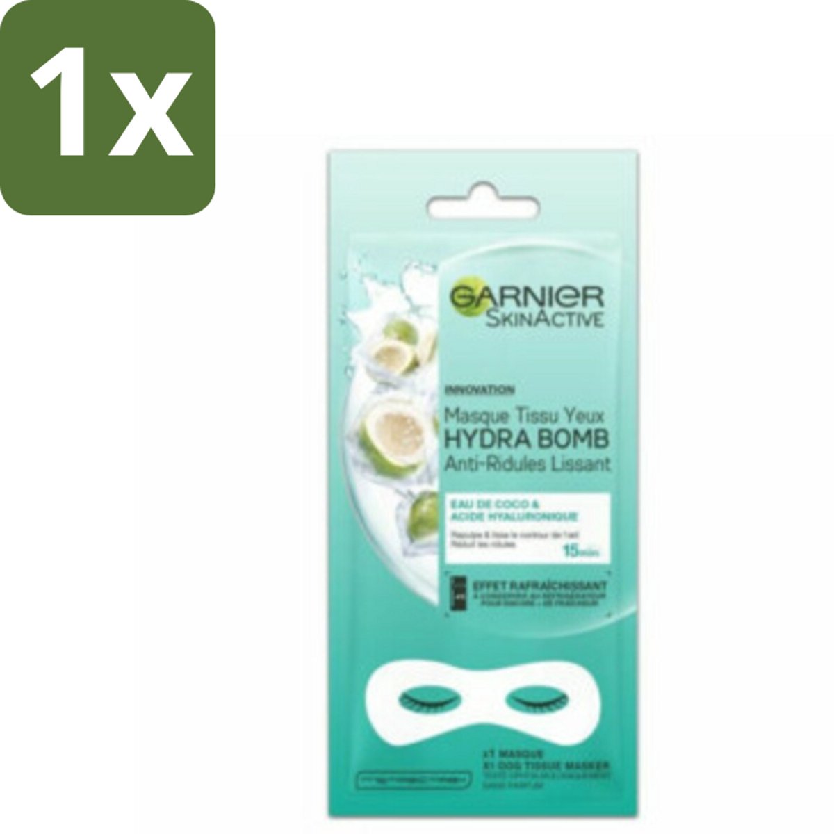 1 x Garnier - SkinActive - Revitaliserend Masker - 1 Gezichtsmasker - Oogmasker - Vermoeidheid Rondom De Ogen - Wallen - Frisheid Ogen - Revitaliserend Masker