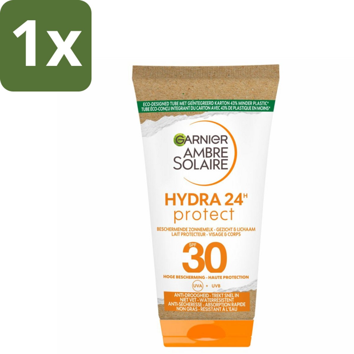 1 x Garnier - Ambre Solaire - Zonnebrandmelk - SPF 30 - Reisformaat - Gezicht & Lichaam - 50 ml - Zonbescherming - Zonnebrandmelk - SPF 30 - Gezicht En Lichaam - Reisformaat