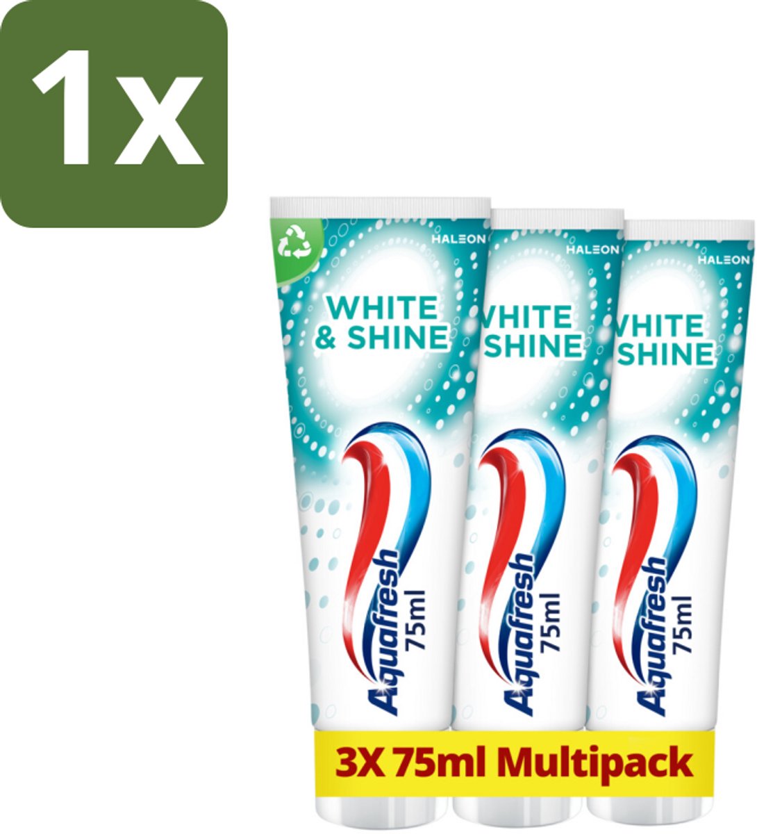 1 x Aquafresh White & Shine Tandpasta - Voordeelverpakking - 3 tubes - Witte Tanden - Tandpasta - Tanden Witschijnen - Glansgeven - Tanden Reinigen