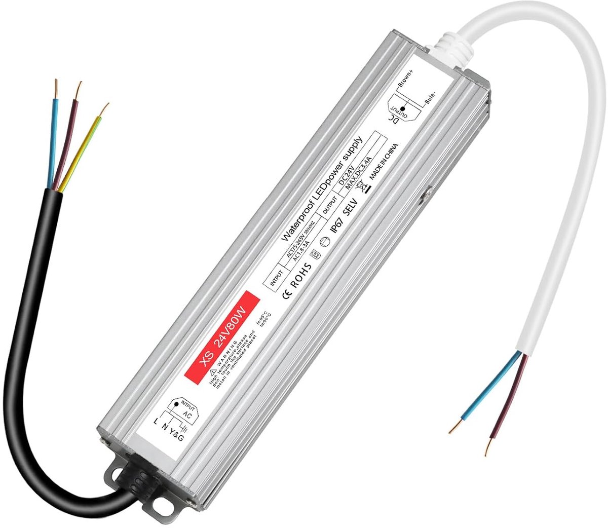 LED transformer mini 24V/DC - 80W - waterproof - ideaal voor LED strips - ShopVlot