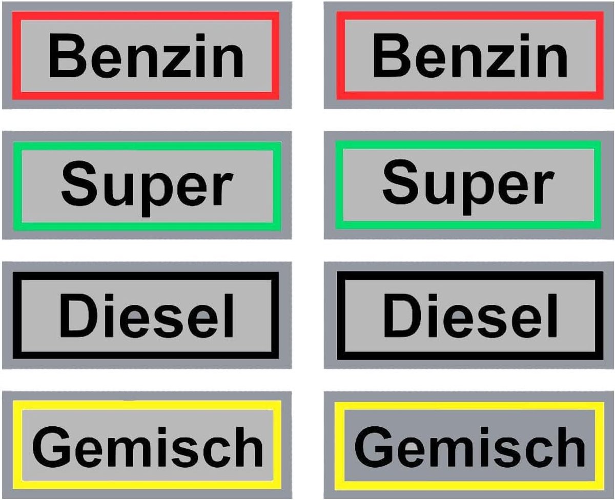 24 stuks brandstofstickers - hoogwaardig PVC - waterproof en UV bestendig - ideaal voor tankdeksels - Luxento