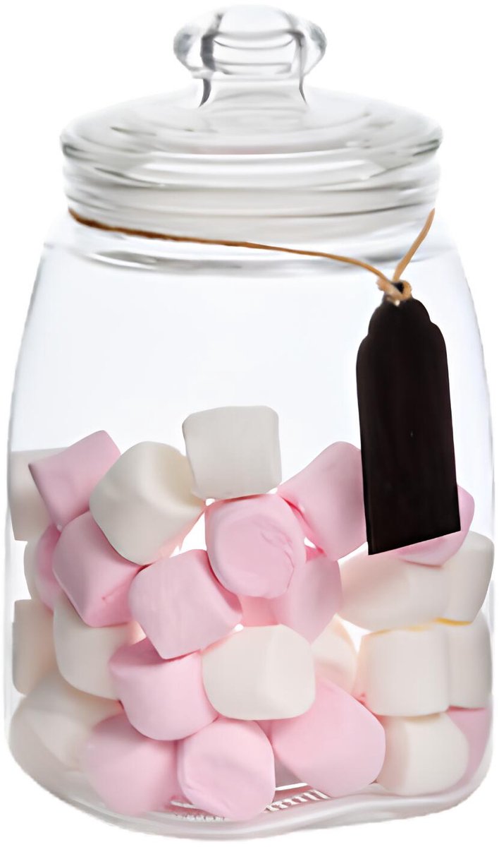 5Five luxe voorraadpot Candyman - snoeppot - glas - met deksel - 2.8 liter - voorraadpot - bewaarpot - 14 x 25 cm