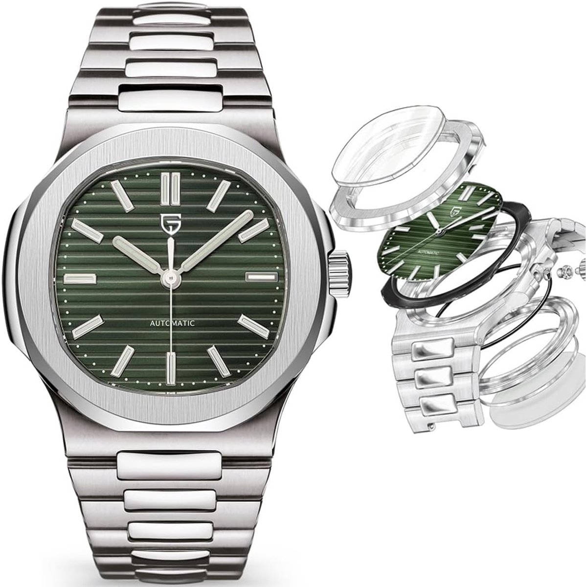 PAGANI DESIGN Mens Automatische Horloges Volledige Rvs Waterdichte 100M Horloges voor mannen Mannen Mechanische - ShopVlot
