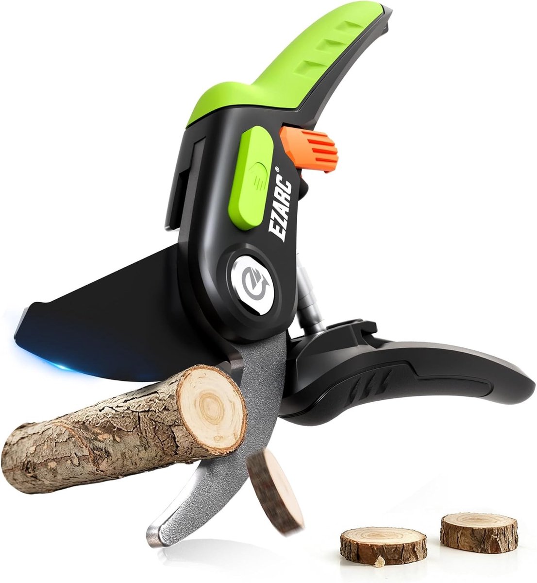 Knipschaar tuin - Groen - 215 mm x 65 mm x 22 mm - Bypass snoeischaar met verstelbare snijbreedte - Voor precisiesnoei en oogsten