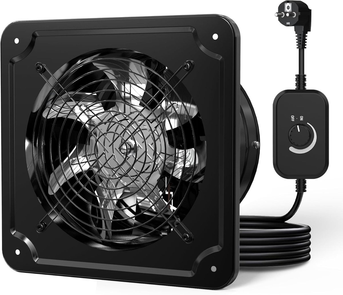 Industriële Afvoerventilator - Wit - 150 mm - Krachtige Wandventilator met Afstandsbediening - Voor Keuken, Badkamer, Garage, Zolder