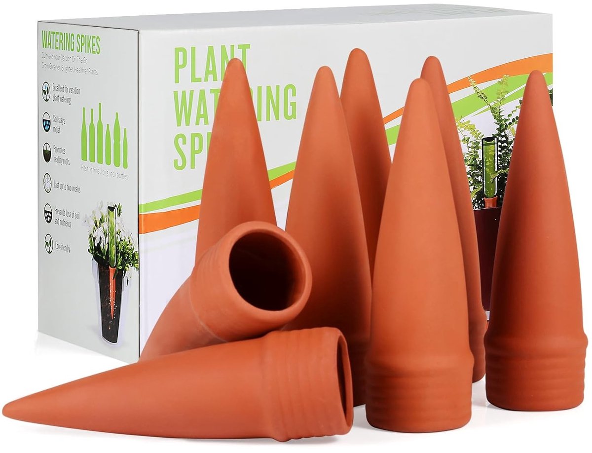 Plantenbewateringsapparaten - Bruin - 18 x 5,3 cm - Terracotta Zelfbewateringssysteem - Voor Binnen en Buiten