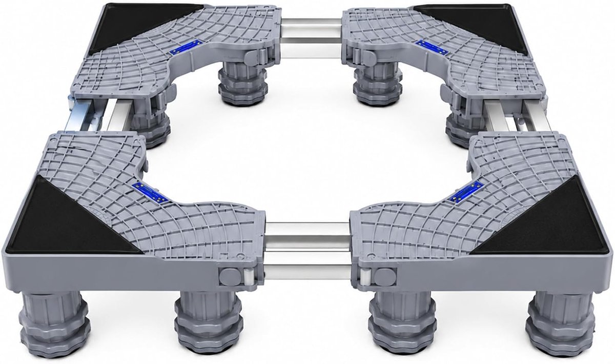 Washing Machine Base with 2 Tubes and 12 Feet, Washing Machine Stand, Double Rows Stainless Steel Tubes, Washing - ShopVlot
