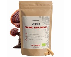 Cupplement Reishi 1.500 mg per dagdosering Biologisch 60 Capsules - Reishi Mushroom paddenstoelen – Mushrooms - Vegan - Zonder toevoegingen - Lab getest - 30 dagen voorraad per zakje