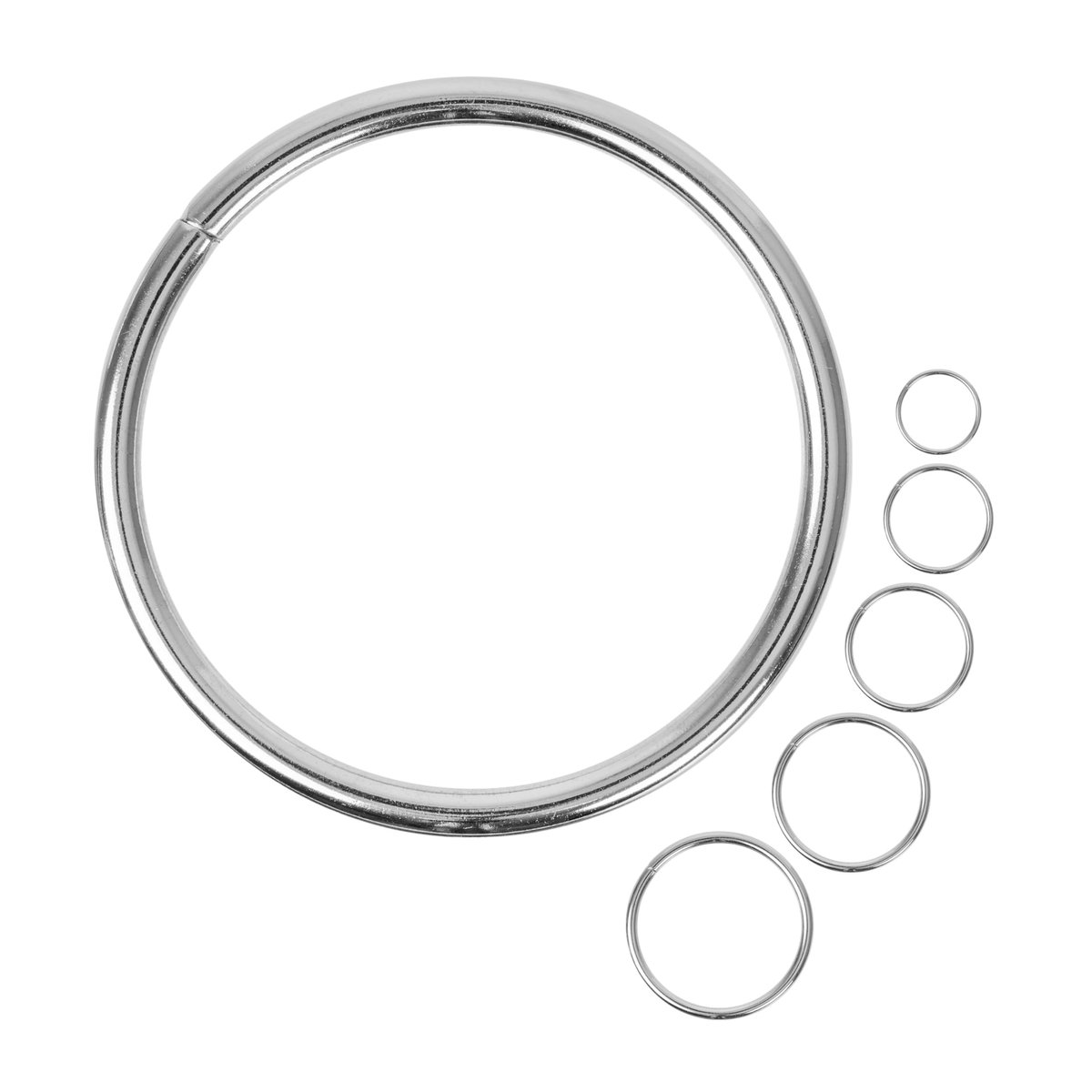 Your Day Mate O-ringen van metaal, zilverkleurig, niet-gelaste O-ringopening, ronde ring van vernikkeld staal - ShopVlot