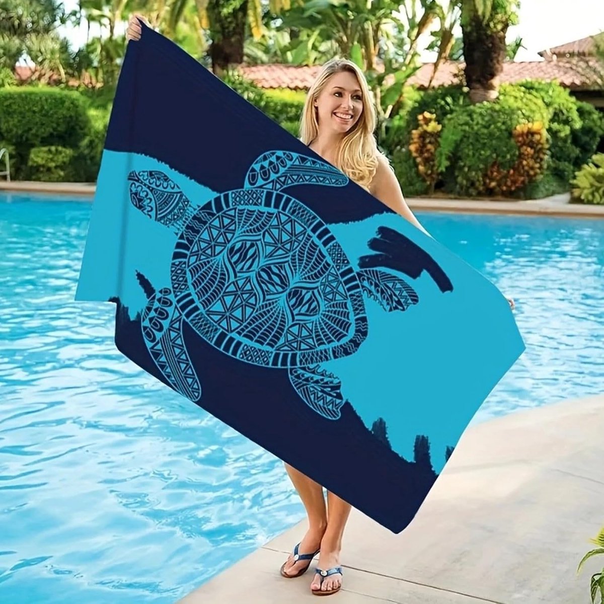 Grote strandhanddoek, microvezel strandhanddoek 180x80cm - Zandvrije, sneldrogende badhanddoek voor strand, sauna en - ShopVlot