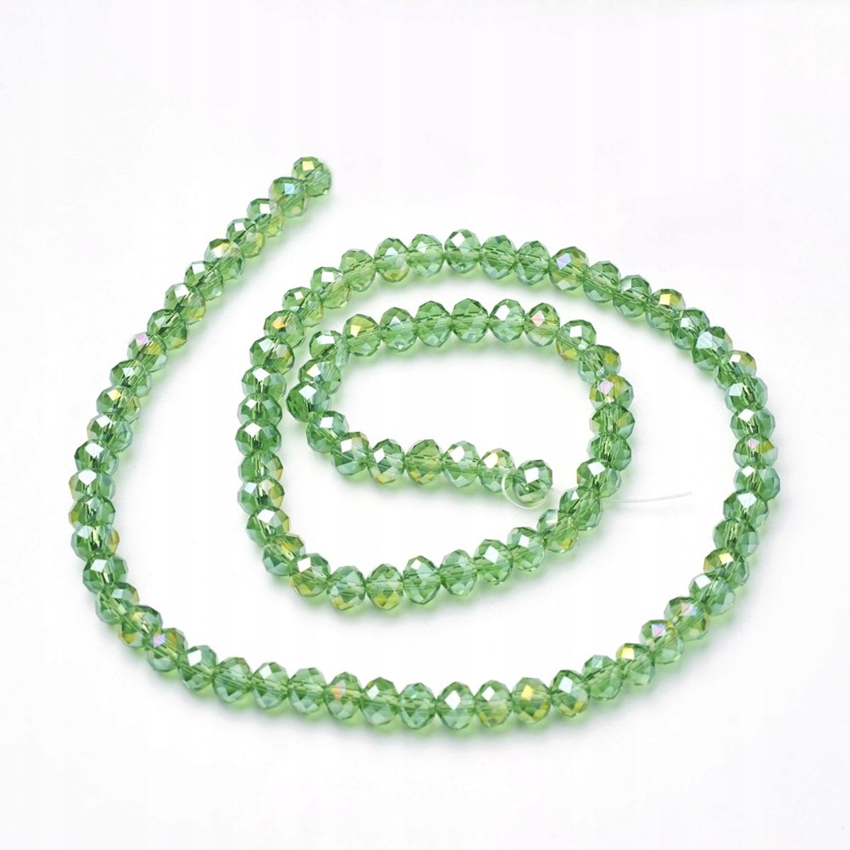 Glazen Kralen Groen AB Facet Rondel 6x4mm 100 stuks