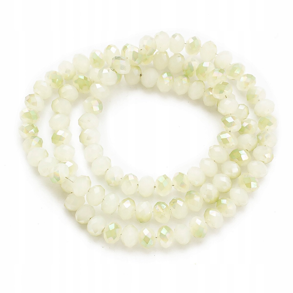 Merkloze Glazen Kralen Rondel Lichtgroen 6x4mm 100 stuks