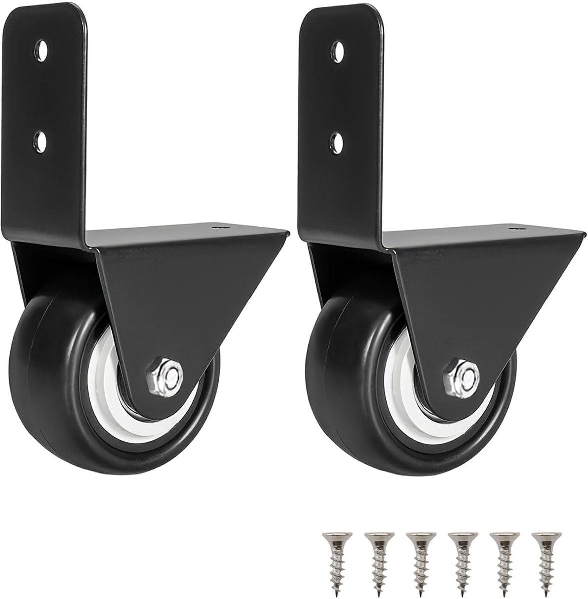 2 stuks meubelwielen klein, 2 inch robuust plaatwiel type L - ShopVlot