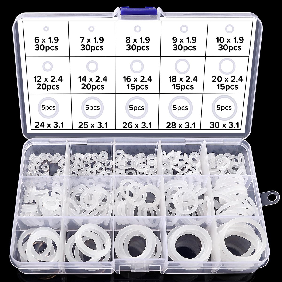 260 Pieces 15 Sizes O-Ring Sealing Rings Set, Silicone O-Ring Assortment Set, O-Ring Assortment, for Plumbing Ring - ShopVlot