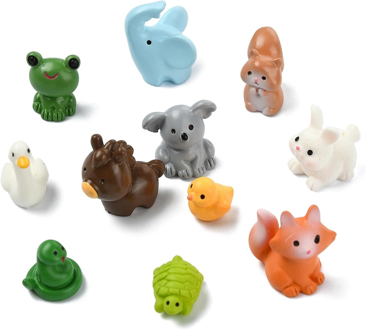 60pcs Mini Resin Animal Figurines 15 Styles Cat Pig Rabbit Figurines for Micro Fairy Garden Landscape DIY Ornament - ShopVlot