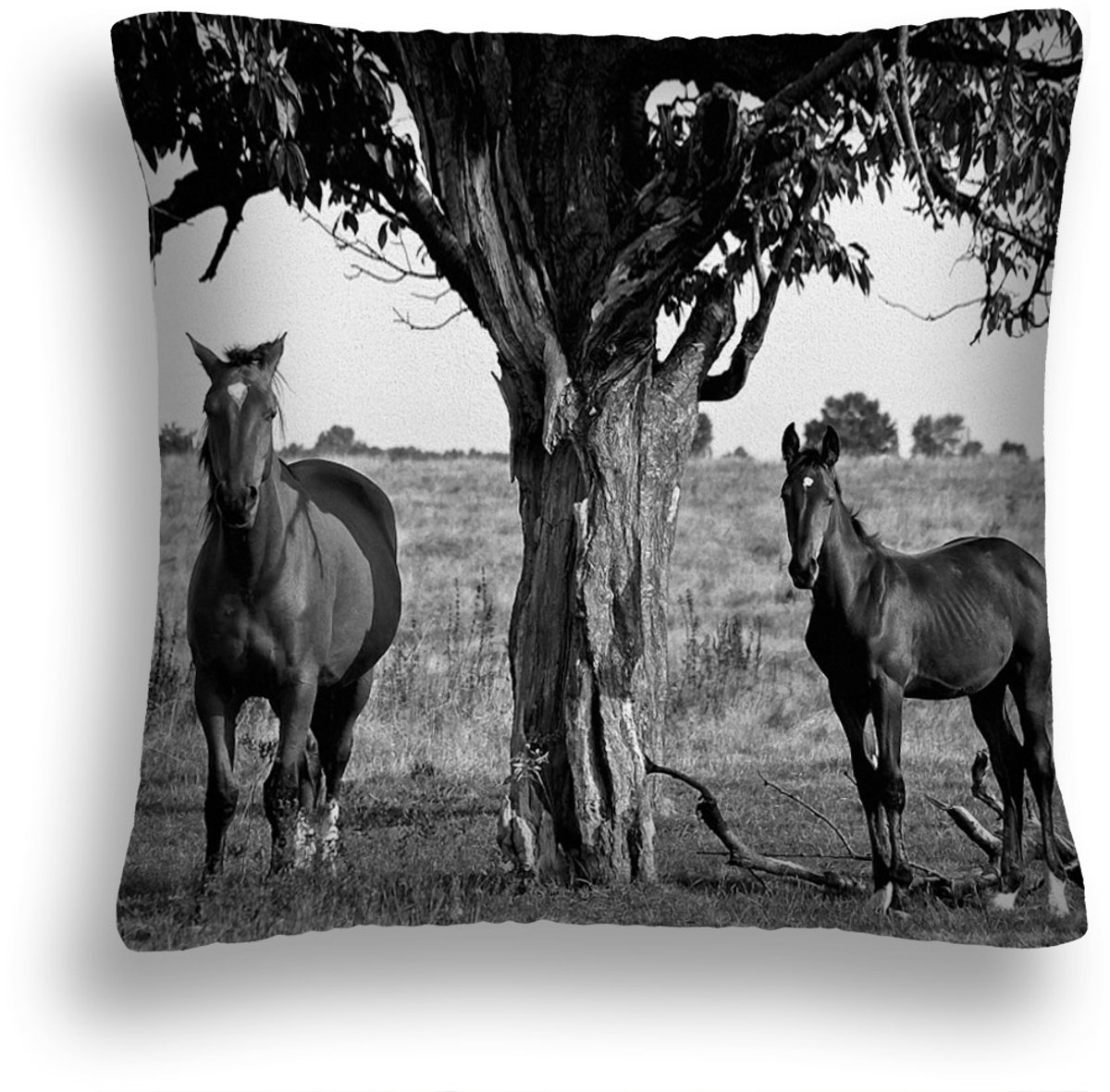 Decoratieve Kussenhoes met Vulling - 40x40 cm - Wilde Paarden