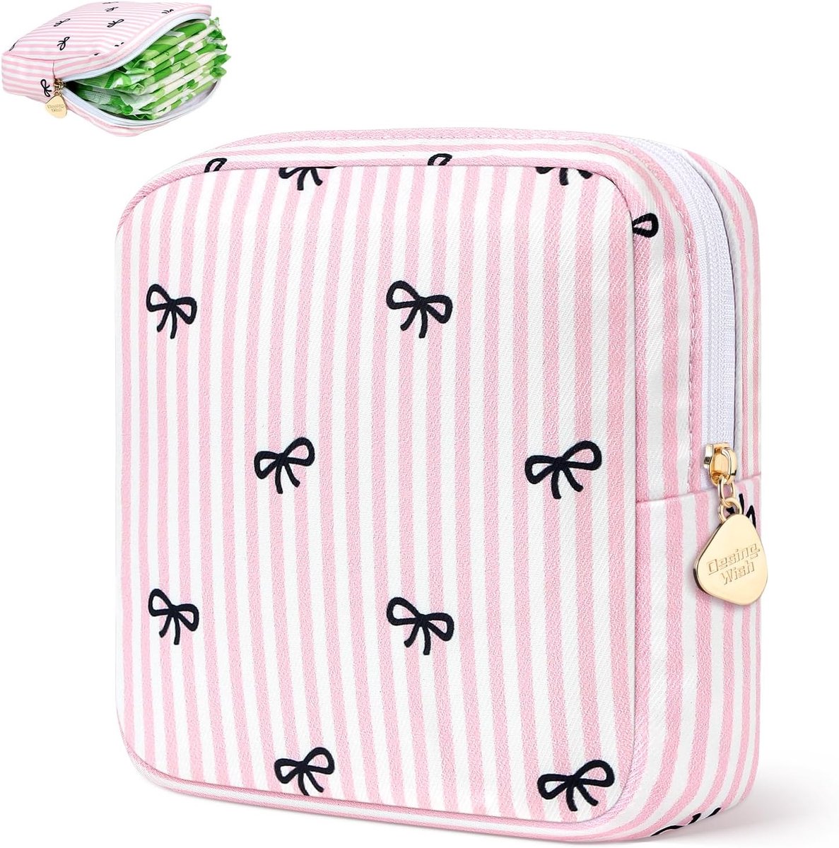 1 x make-uptas voor dames, voor reizen, make-up, klein, met ritssluiting, make-uptas, toilettas, meisjes, opbergtas - ShopVlot
