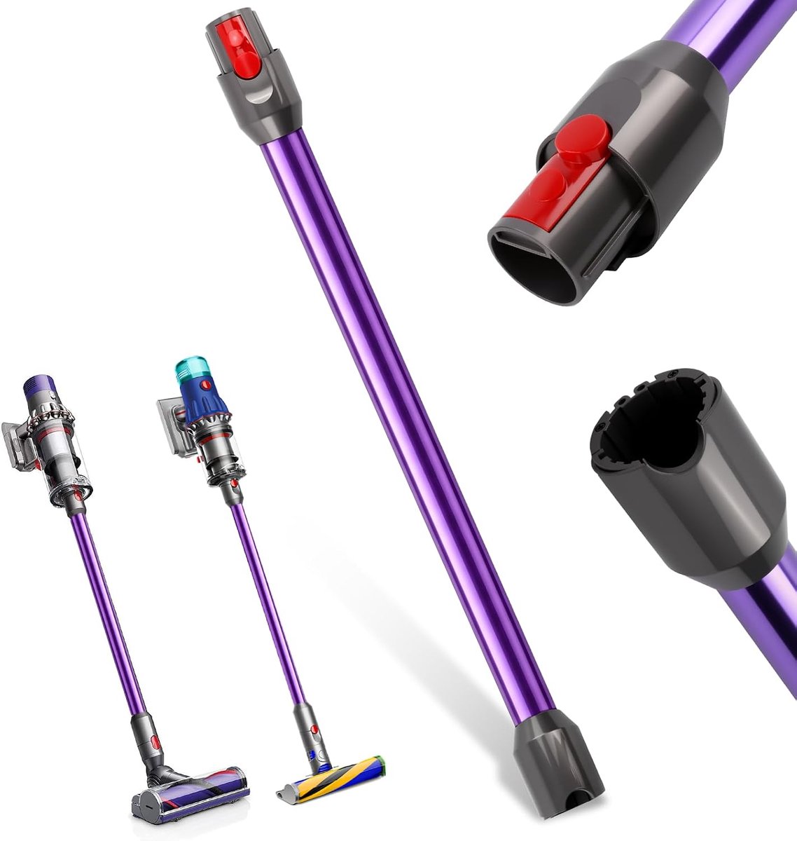 Stofzuigerverlengslang compatibel met Dyson V12 Detect Slim / V10 Digital Slim, stijve aluminium slang 74 cm met - ShopVlot
