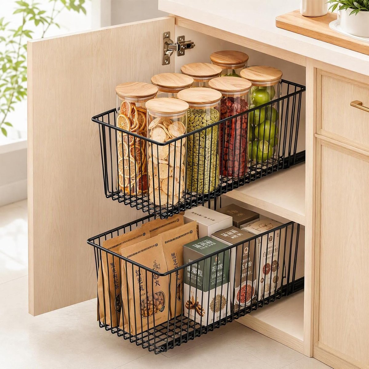 2 uittrekbare laden voor keuken, uittrekbaar dienblad voor keukenkast - ShopVlot