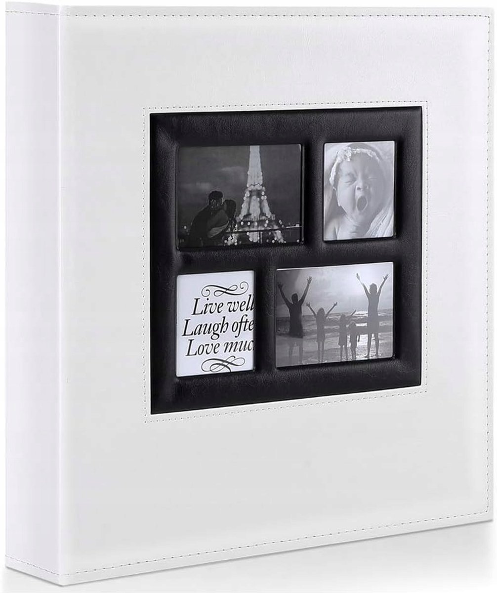 Wit Album voor 1000 Foto's 10x15cm - Elegante Leren Kaft