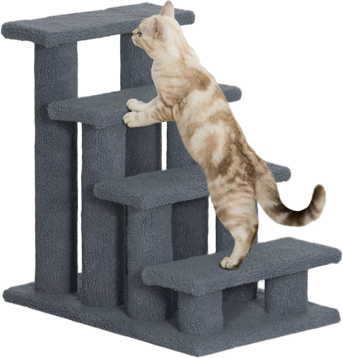 PawHut Kattentrap - Spaanplaat - 61x41x60cm - Grijs