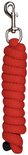 Rood touwhalster met zilverkleurige karabijnhaak.