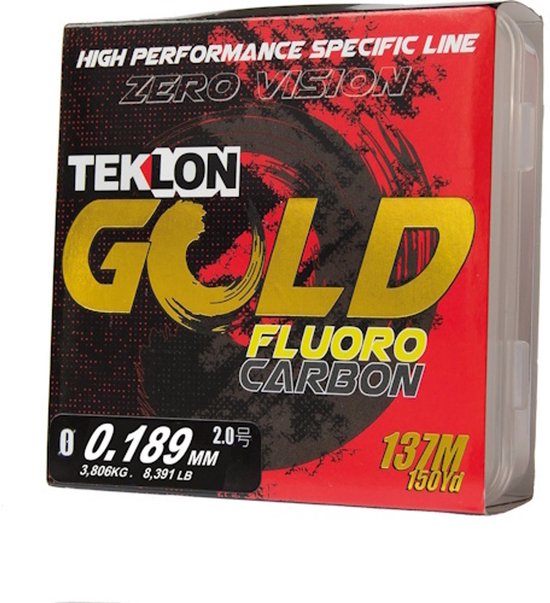 Teklon Gold Fluorocarbon - premium onzichtbare vislijn met Japan Technology Zero Vision 0,189MM / 137M van Teklon — afbeelding 3
