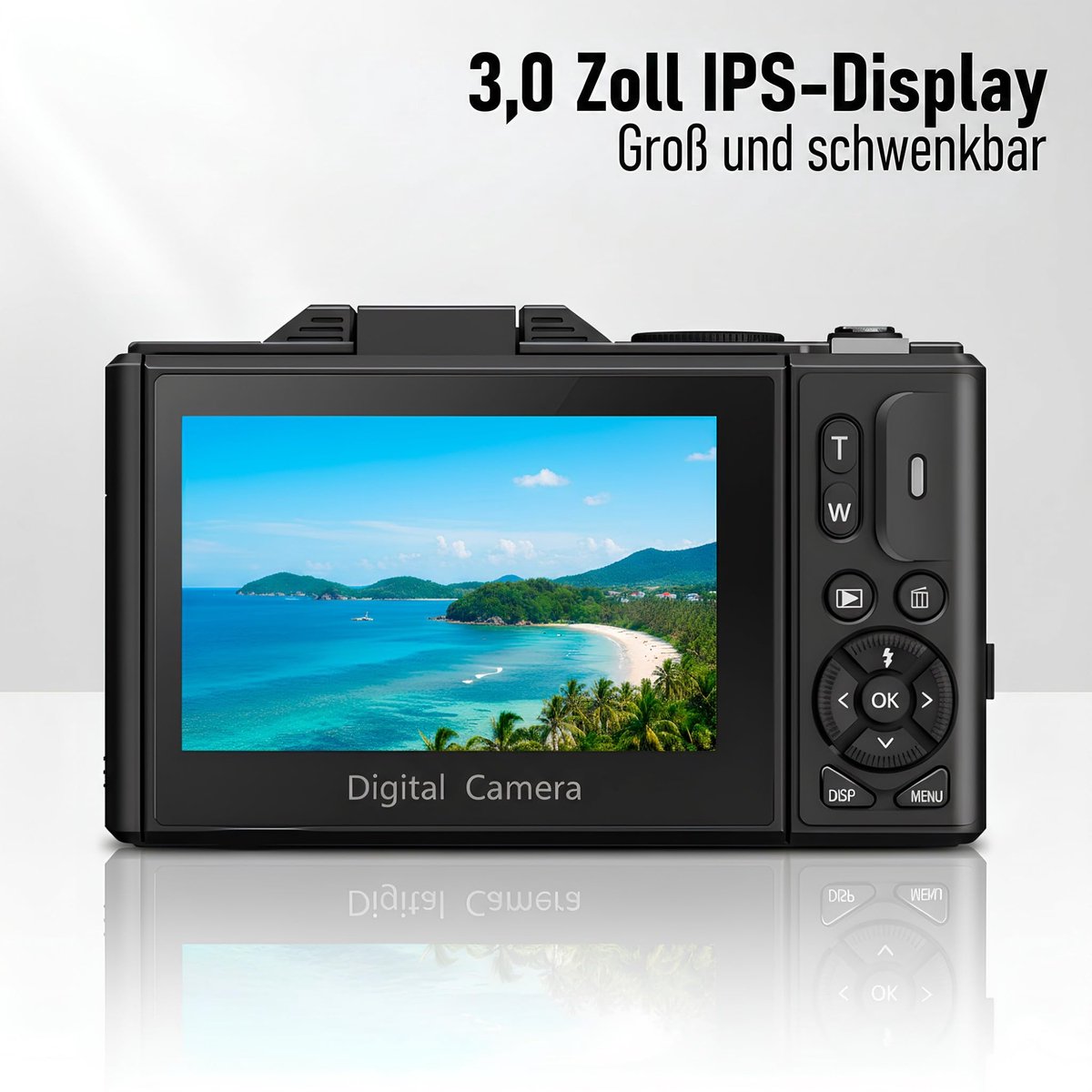 Senzo 5K digitale camera 75MP met WiFi, 18x zoom, 60FPS, incl. 64GB, fotocamera, compacte camera, vlog camera - ShopVlot
