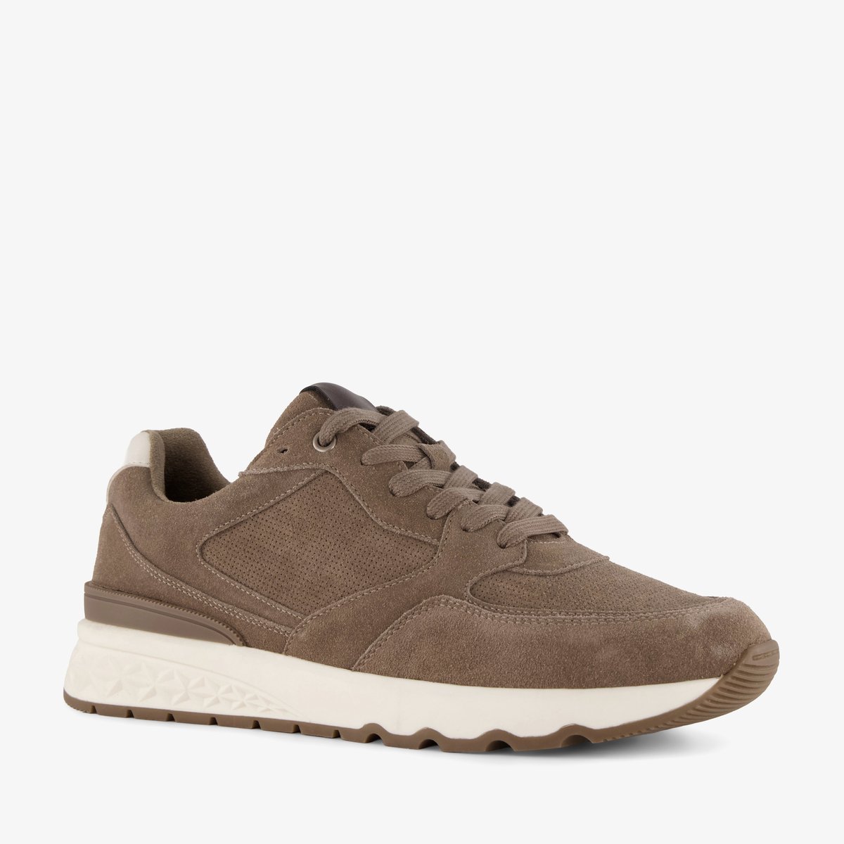 Van Beers suede heren sneakers bruin - Maat 41 - Uitneembare zool
