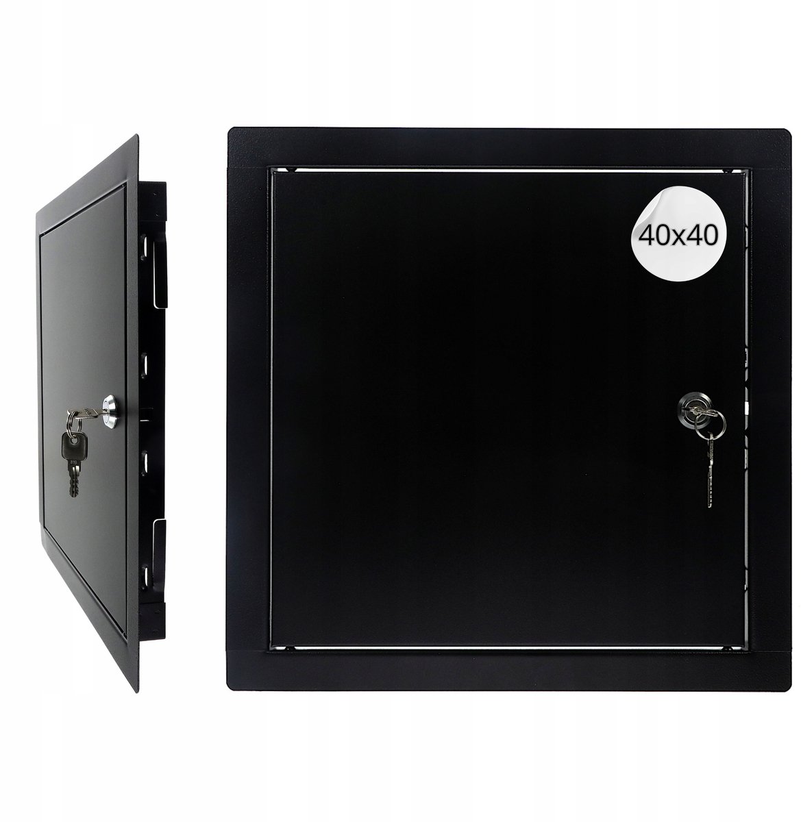 Zwarte Metalen Toegangsdeur met Slot 40x40cm