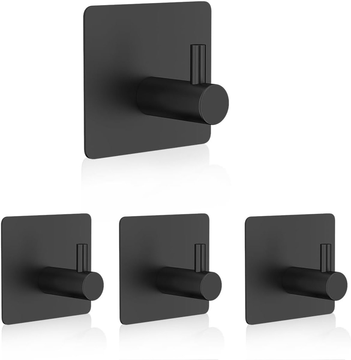 Handdoekhaken 4 stuks - zelfklevend - roestvrij staal - ideaal voor badkamer en keuken - m-winkel