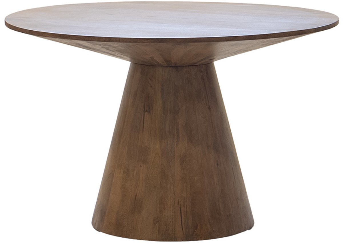 Giga Meubel Ronde Eettafel Sep - Ø120x75cm - Eiken Fineer - Naturel Mangohout - 2-4 Personen