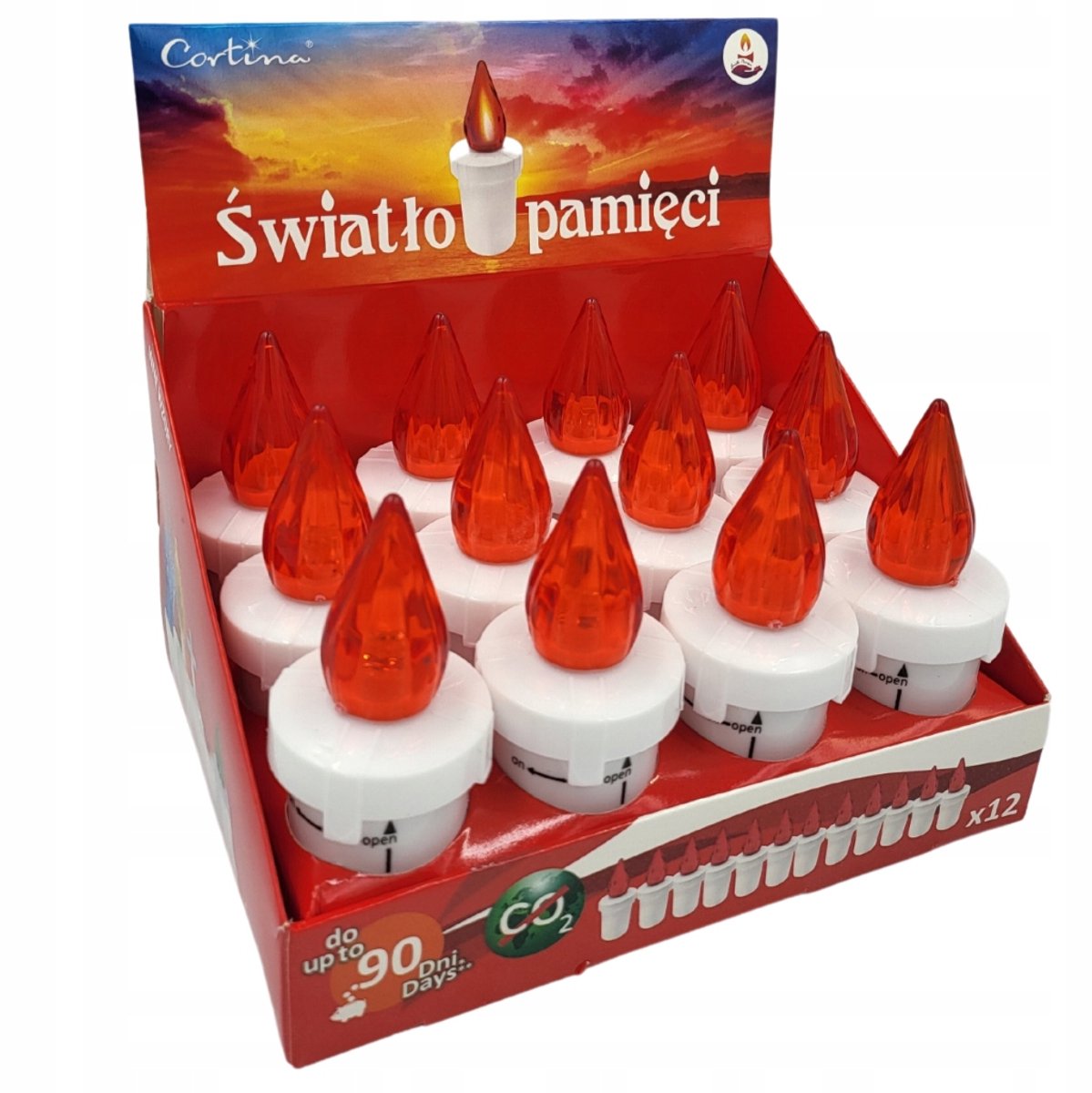 Cortina LED Vullingen voor Graflichten - Rood - 12 Stuks met Batterijen