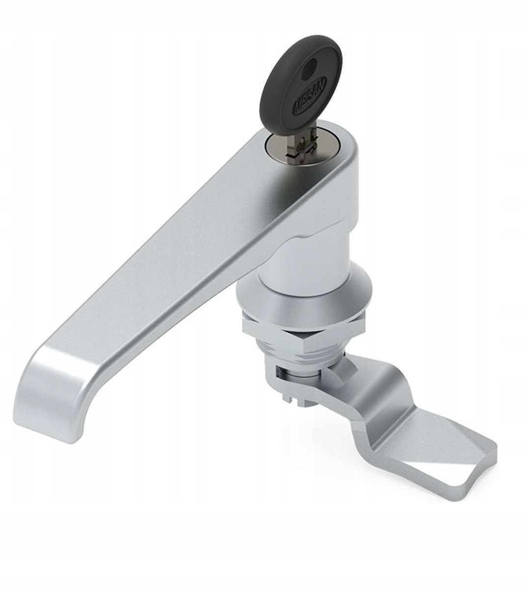 Merkloos L-vormig draaislot, metalen behuizing 18,5mm, voor één sleutel
