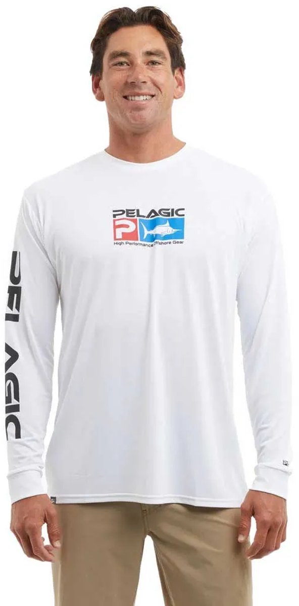 Pelagic Aquatek Deluxe Uv-werende Langarm T-shirt Wit 2XL Man