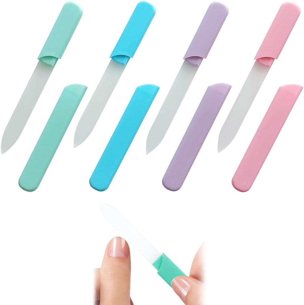 4-delige manicureset voor dames - gehard glasmateriaal - hygiënisch ontwerp - perfecte nagelverzorging - ShopVlot