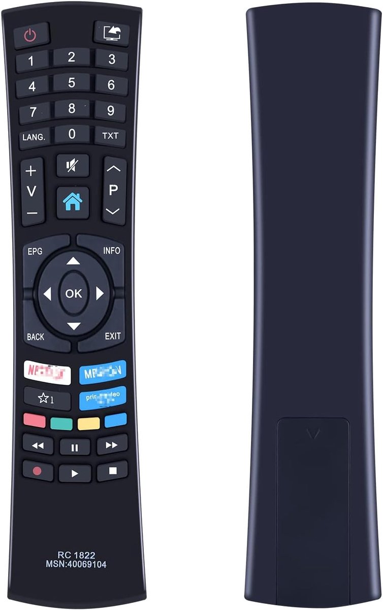 Universal Replacement TV Remote Control Compatible with Medion Ultra HD Smart TVs with Netflix Prim Vido Keys RC1822 - ShopVlot