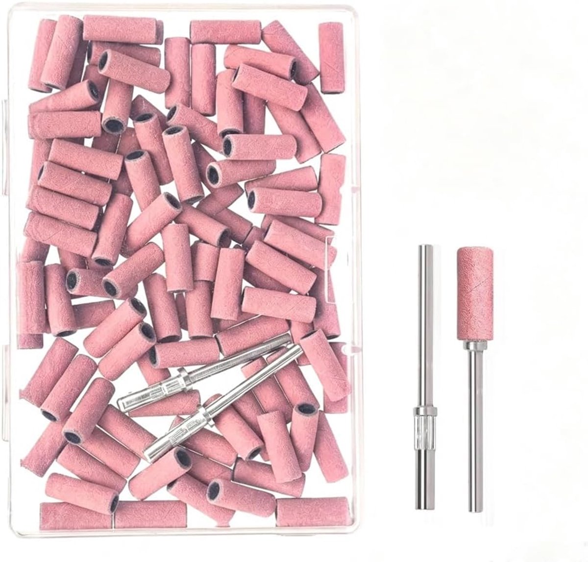 Nagelslijper, 100 stuks, mini-slijpringen, roze, voor elektrische vijl, plastic polijsten, acrylnagels, polijsten en - ShopVlot